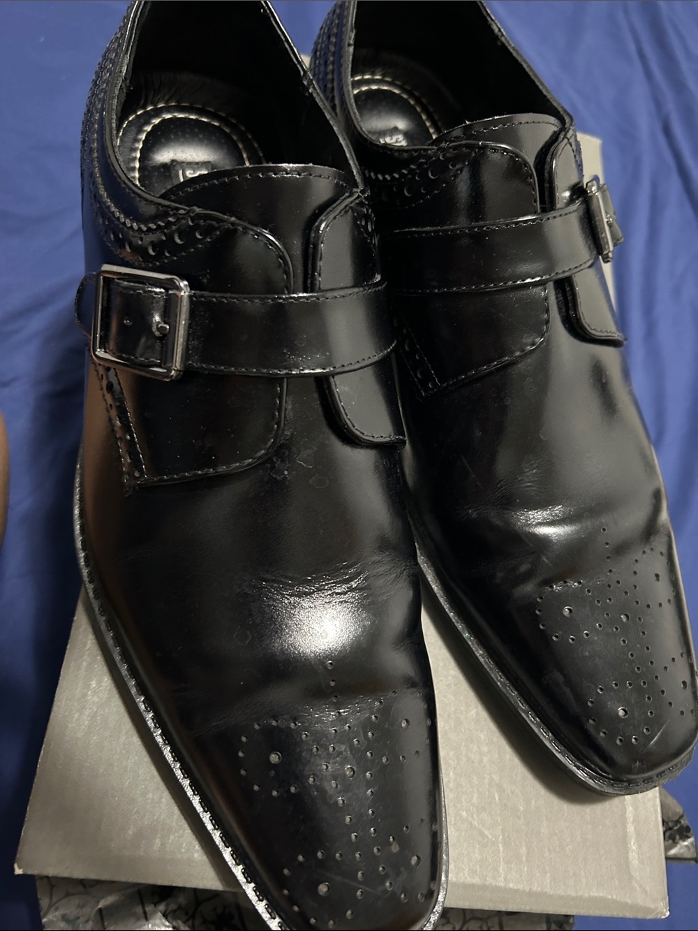 Stacy Adams Black Leather Monk Strap Dress Shoes